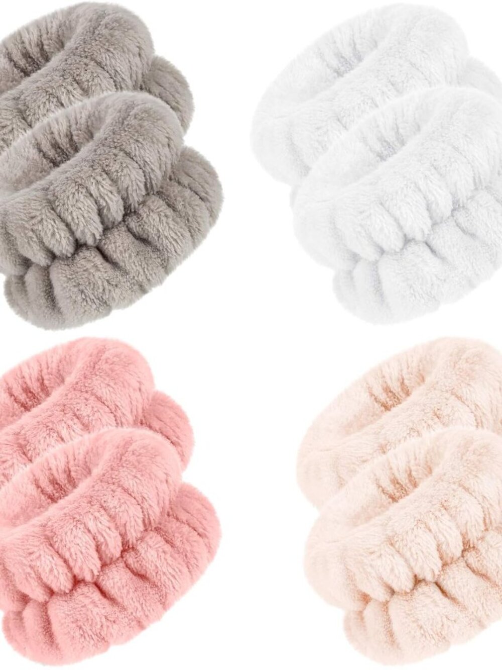 4 Pairs Wrist Bands for Washing Face Microfiber,Stylish Colors